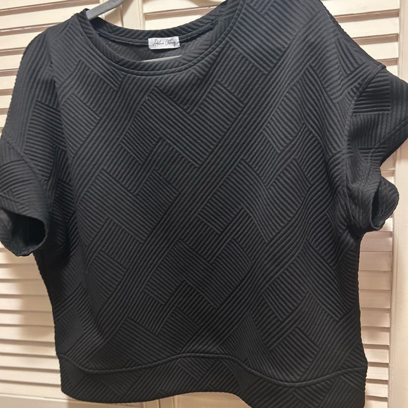 adeline Tops - Chic Black Textured Women's Top